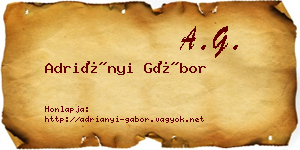 Adriányi Gábor névjegykártya