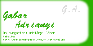 gabor adrianyi business card